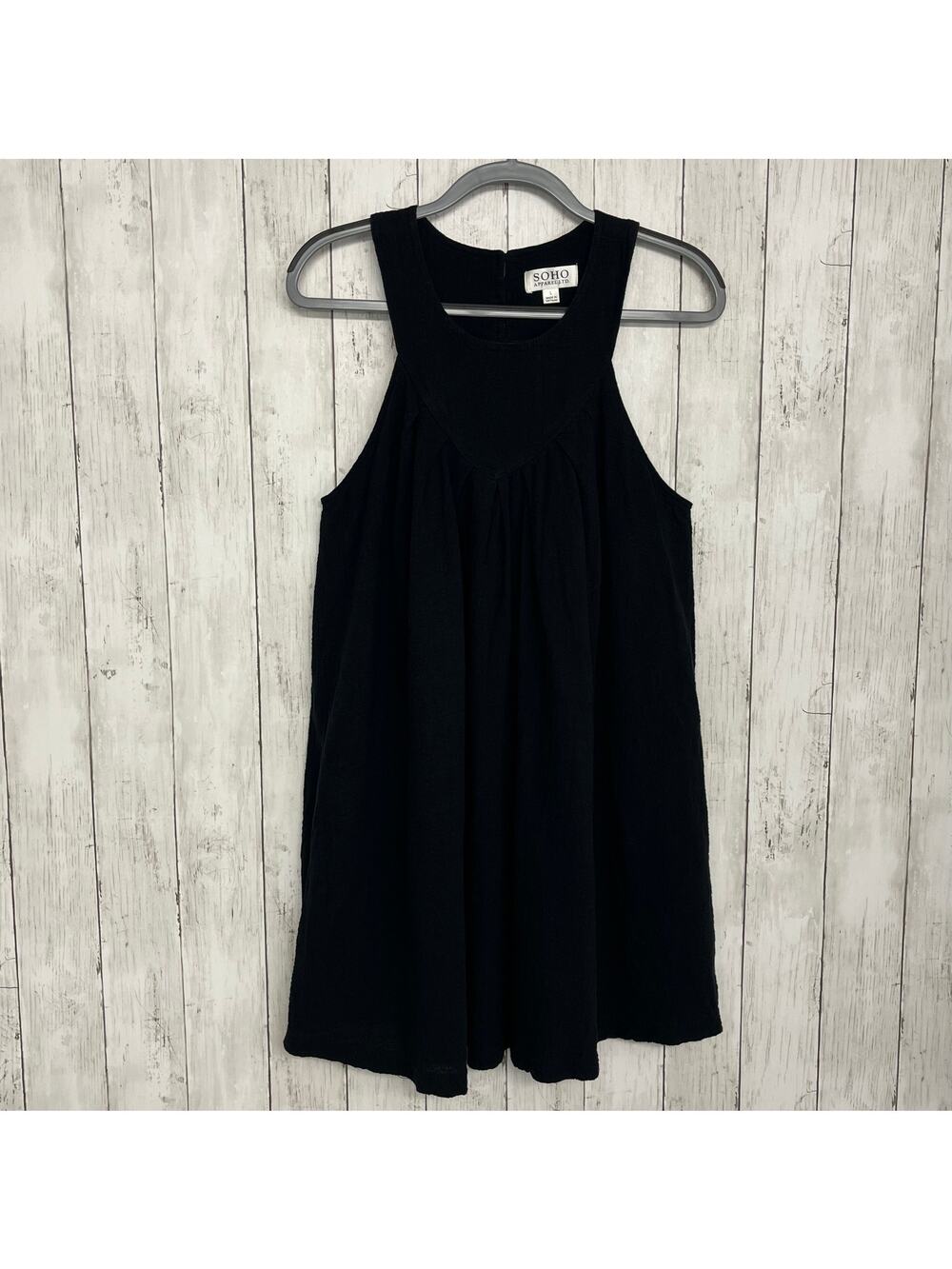 Soho Apparel Black Basic Flowy Goth Witchy Lined Sheath Sleeveless Dress Large